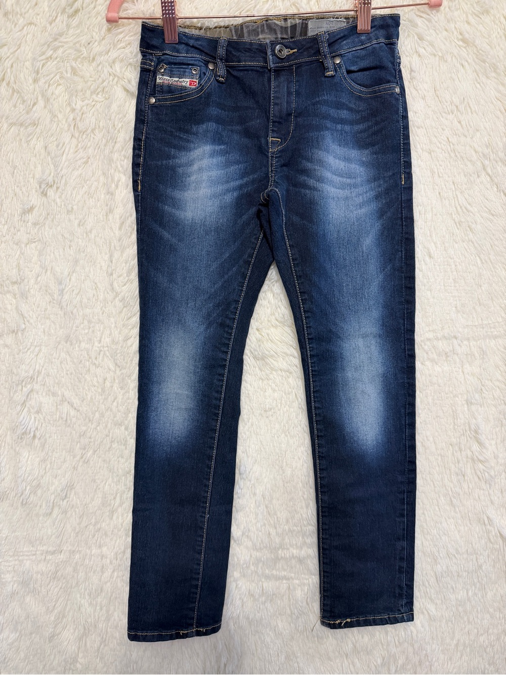 Diesel Boys/Unisex Waykee-J Straight Leg Jeans Size 10Y Dark Blue Wash Stretch